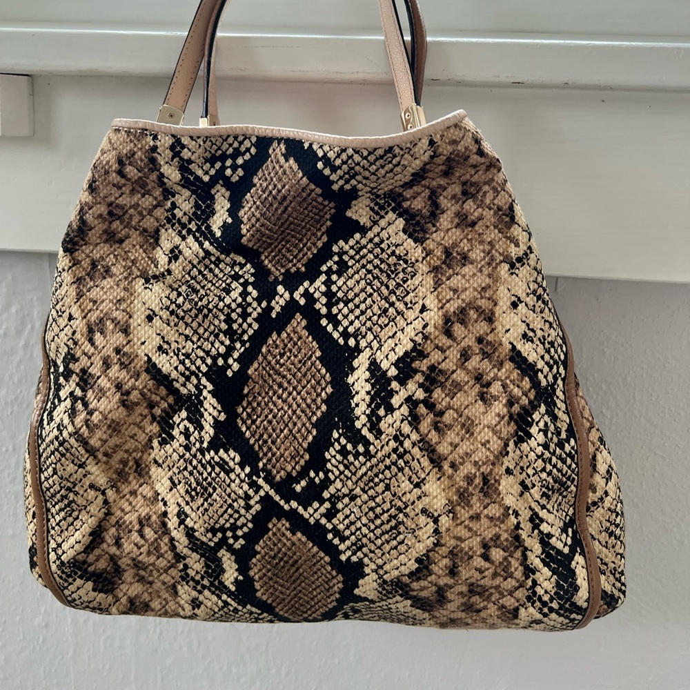 Coach snake skin printed hand bag